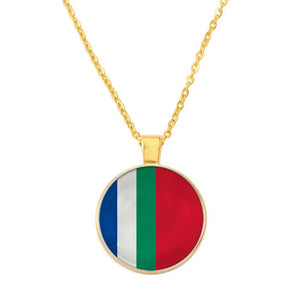 Indonesia & Maluku Flag Map Necklace