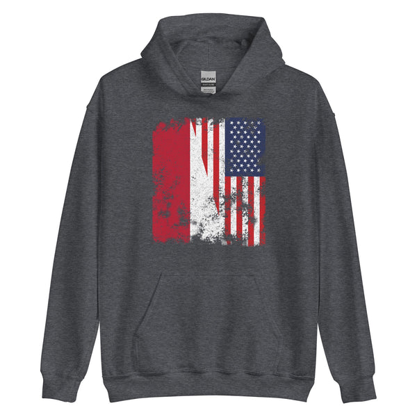 Indonesia USA Flag - Half American Hoodie