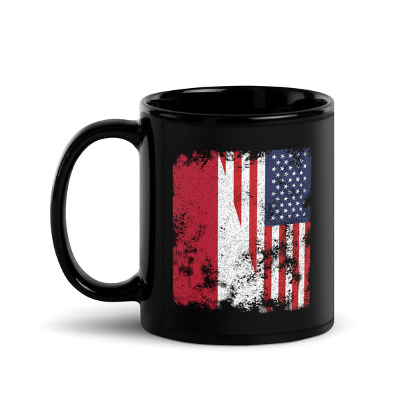 Indonesia USA Flag - Half American Mug