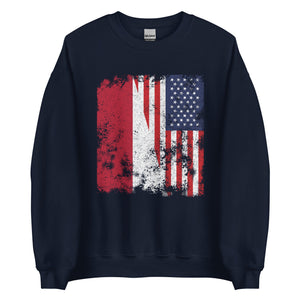 Indonesia USA Flag - Half American Sweatshirt