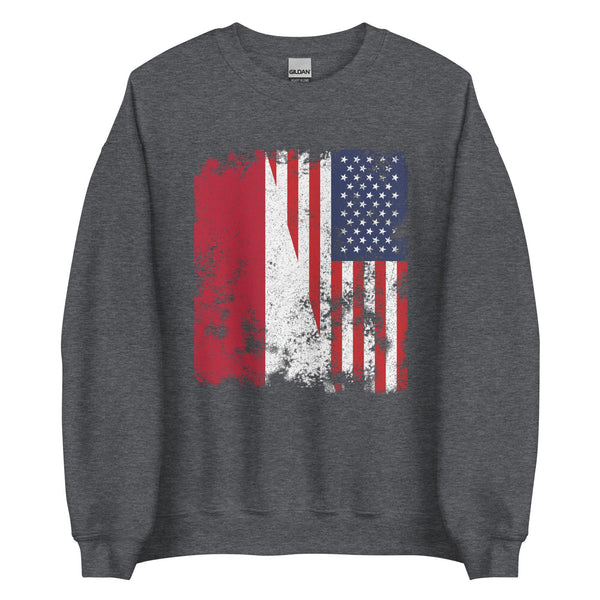 Indonesia USA Flag - Half American Sweatshirt