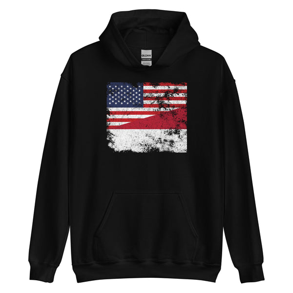 Indonesia USA Flag Hoodie