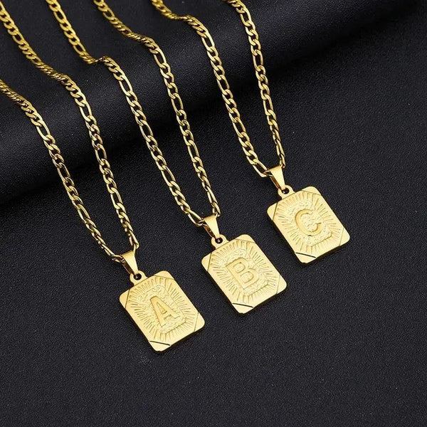 Initial Letter Pendant - A-Z Alphabet Necklace Collection