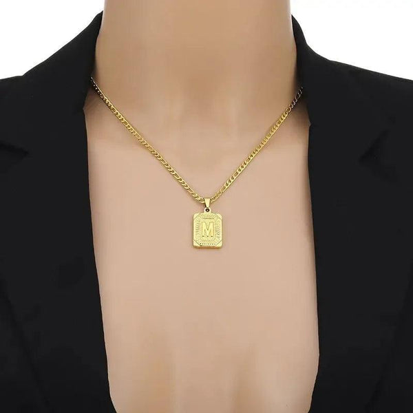Initial Letter Pendant - A-Z Alphabet Necklace Collection