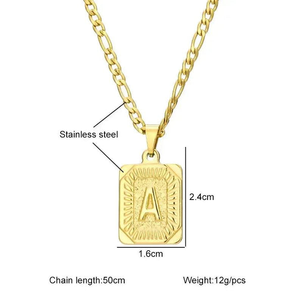 Initial Letter Pendant - A-Z Alphabet Necklace Collection