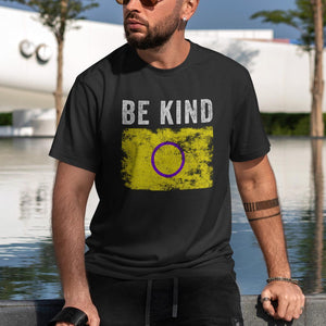 Be Kind Intersex Flag - Distressed LGBT+ T-Shirt