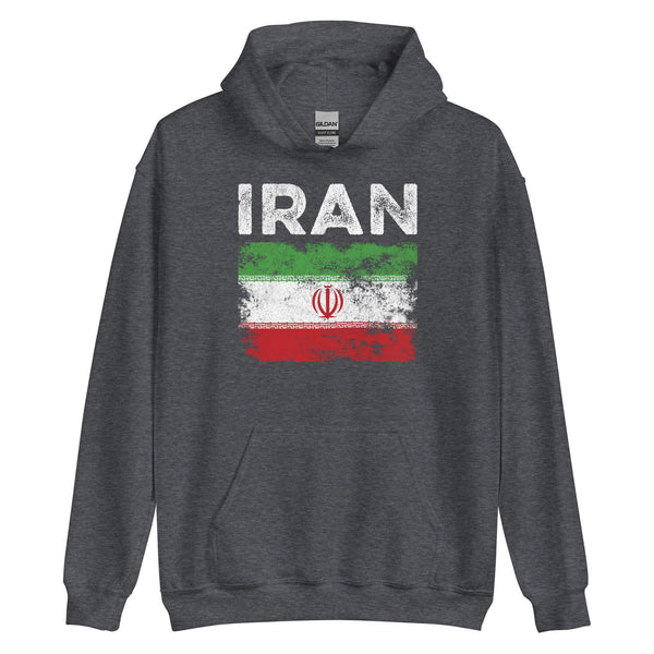 Iran Flag Distressed - Iranian Flag Hoodie