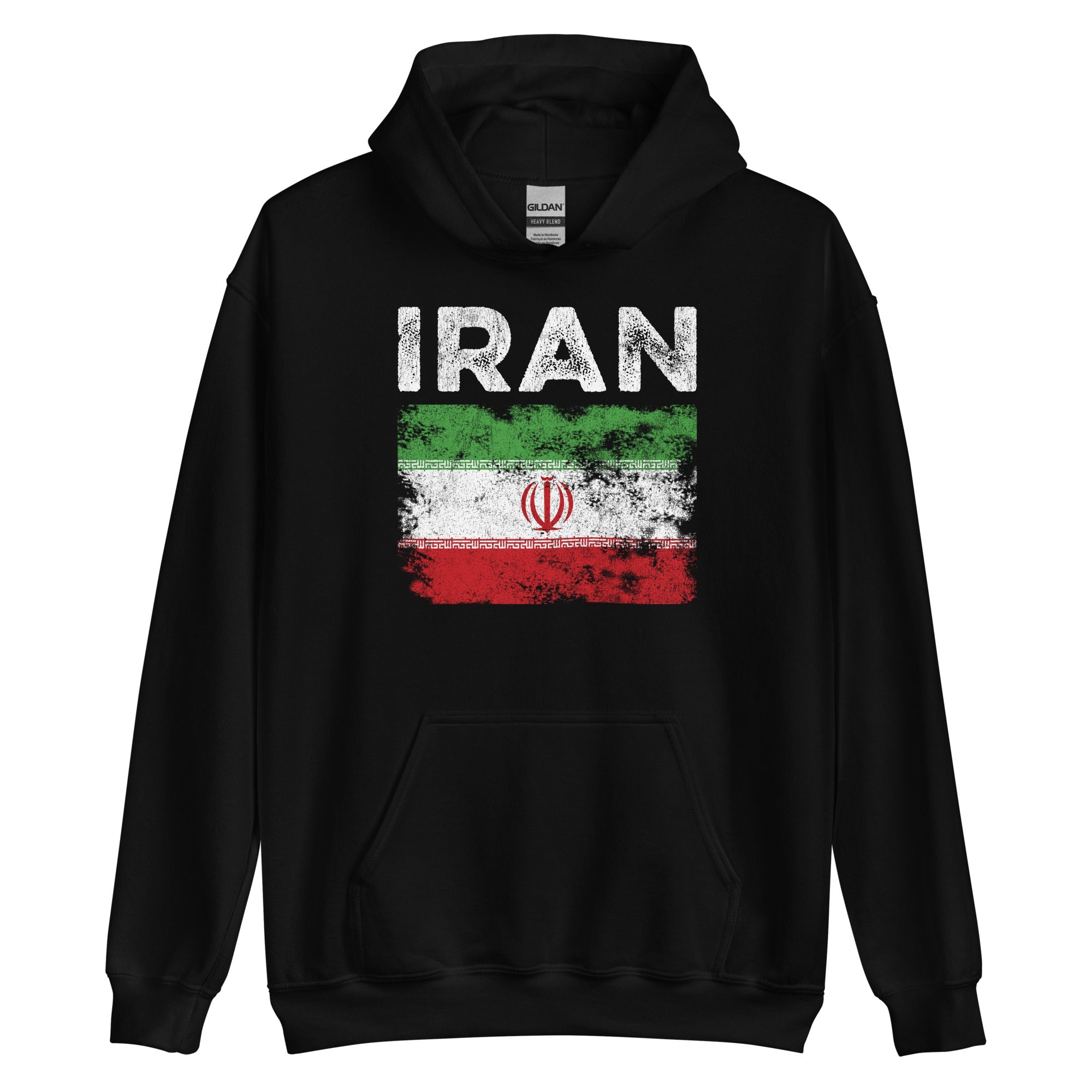 Iran Flag Distressed - Iranian Flag Hoodie