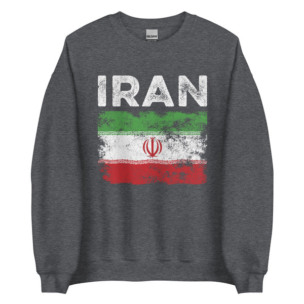 Iran Flag Distressed - Iranian Flag Sweatshirt