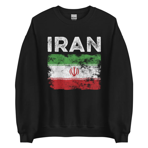 Iran Flag Distressed - Iranian Flag Sweatshirt