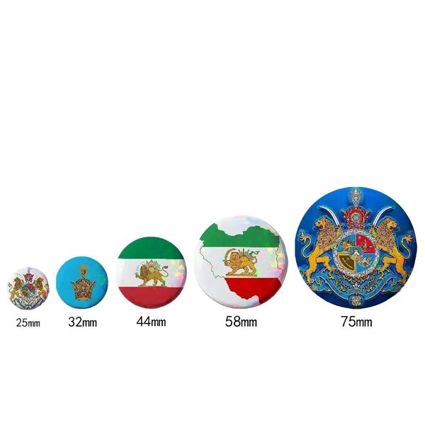 Iran Flag Lapel Pin Collection - Button Pin Flag