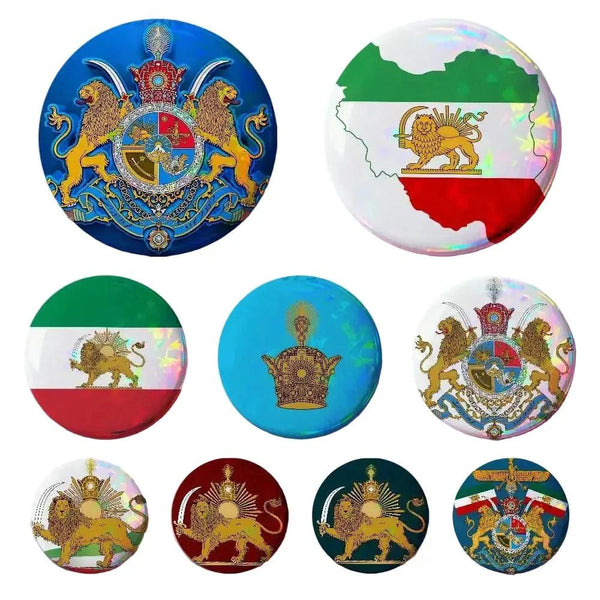 Iran Flag Lapel Pin Collection - Button Pin Flag