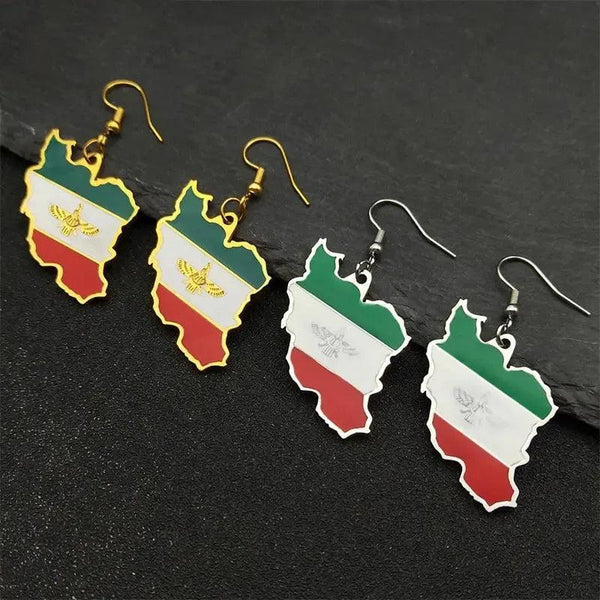 Iran Flag Map Earrings
