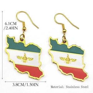 Iran Flag Map Earrings