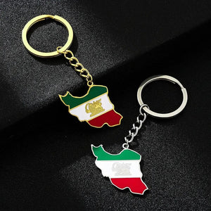 Iran Flag Map Keychain