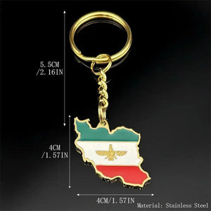 Iran Flag Map Keychain
