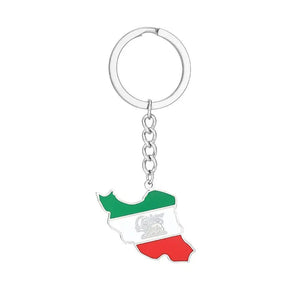 Iran Flag Map Keychain