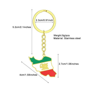 Iran Flag Map Keychain