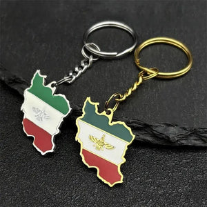 Iran Flag Map Keychain