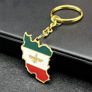 Iran Flag Map Keychain