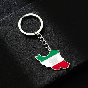 Iran Flag Map Keychain