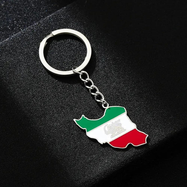 Iran Flag Map Keychain