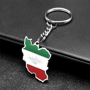 Iran Flag Map Keychain
