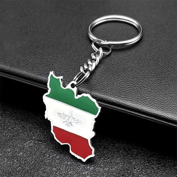 Iran Flag Map Keychain