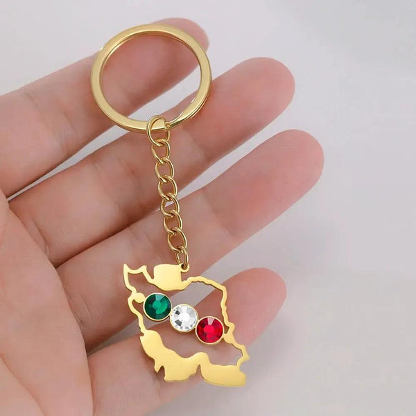 Iran Flag Map Keychain Collection