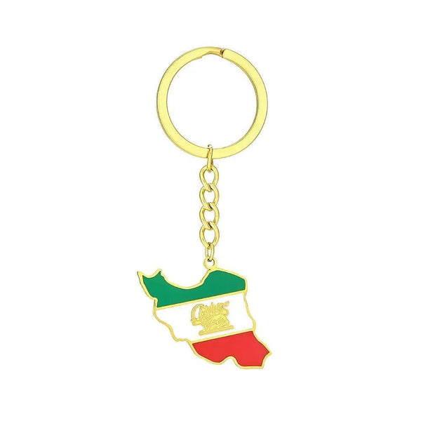 Iran Flag Map Keychain