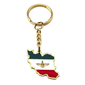 Iran Flag Map Keychain