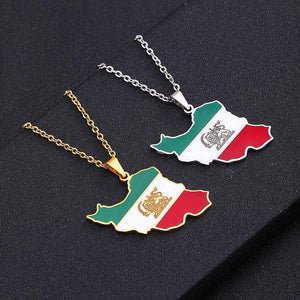 Iran Flag Map Necklace