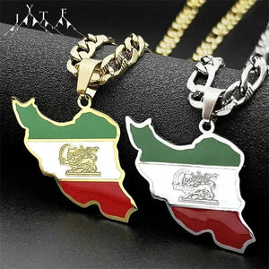 Iran Flag Map Necklace