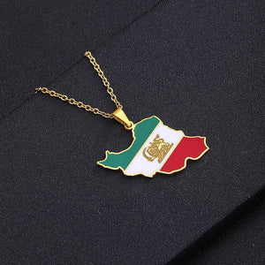 Iran Flag Map Necklace