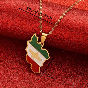 Iran Flag Map Necklace