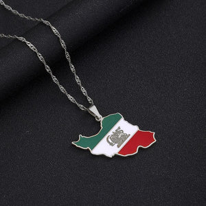 Iran Flag Map Necklace