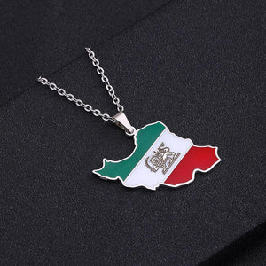 Iran Flag Map Necklace