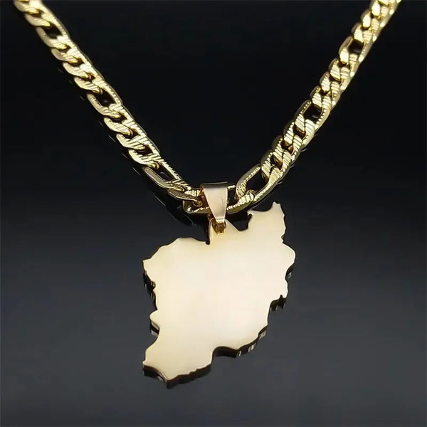 Iran Flag Map Necklace