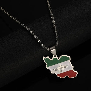 Iran Flag Map Necklace