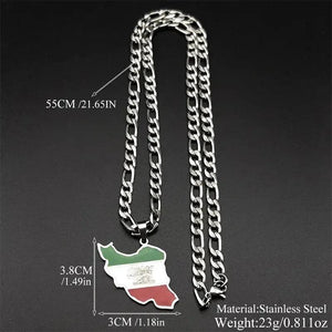 Iran Flag Map Necklace