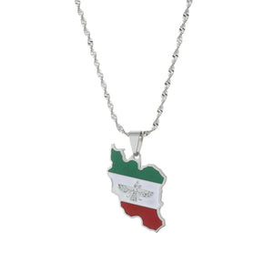 Iran Flag Map Necklace