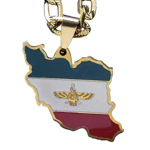 Iran Flag Map Necklace