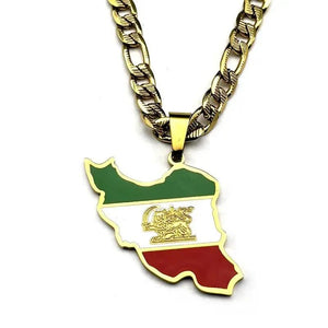 Iran Flag Map Necklace