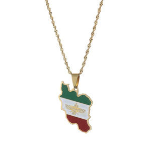 Iran Flag Map Necklace