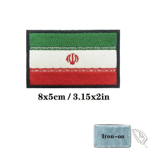 Iran Flag Patch - Iron On/Hook & Loop Patch