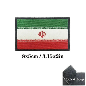 Iran Flag Patch - Iron On/Hook & Loop Patch