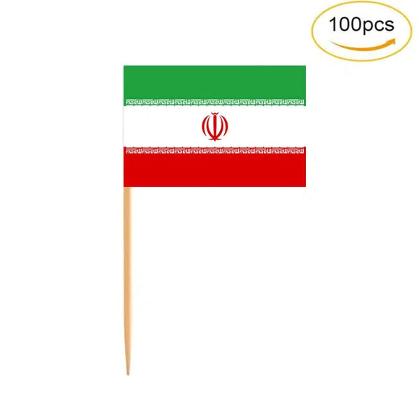 Iran Flag Toothpicks - Cupcake Toppers (100Pcs)