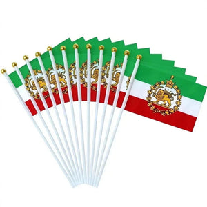 Iran Flag on Stick - Small Handheld Flag (50/100Pcs)