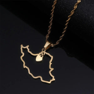 Iran Map Necklace