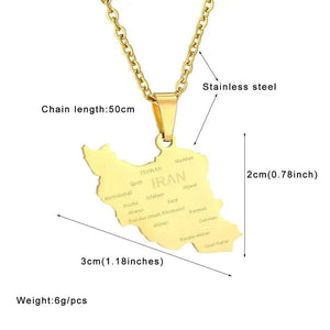 Iran Map Necklace